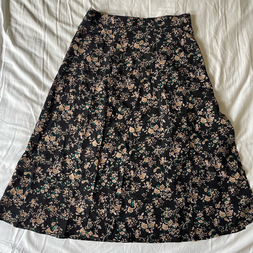 SHEIN floral midi skirt